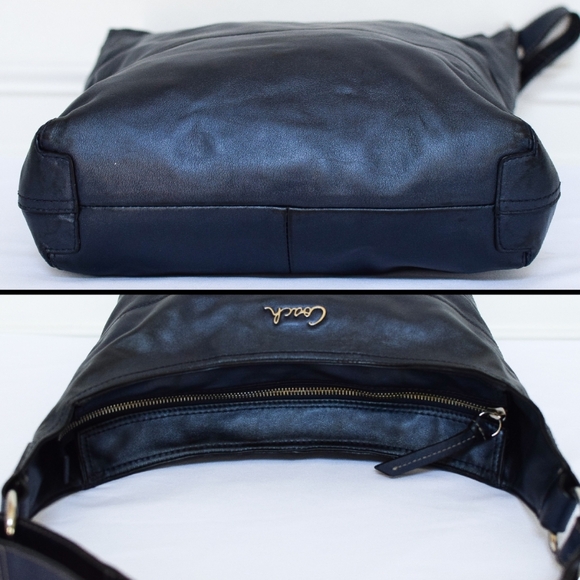 Vintage Y2K Coach Leather Shoulder Bag Hobo Metallic Blue F17116 - Picture 6 of 15